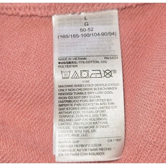Gap Womens Large Vintage Soft Crew Neck Pink Sweatshirt V300782 H020 Oversized - Picture 5 of 11